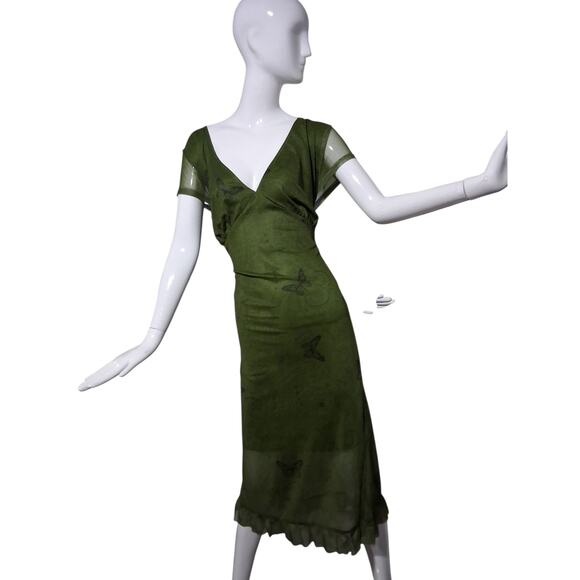 Cider Whimsical Fairycore Women size 4X Babydoll Butterfly Split Mesh Maxi Dress - Picture 1 of 12